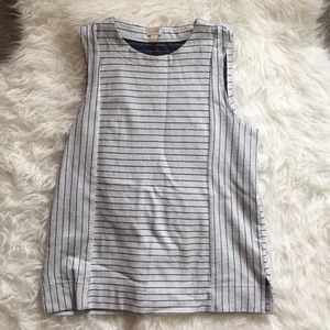 J.Crew Cotton Tank, White/Navy